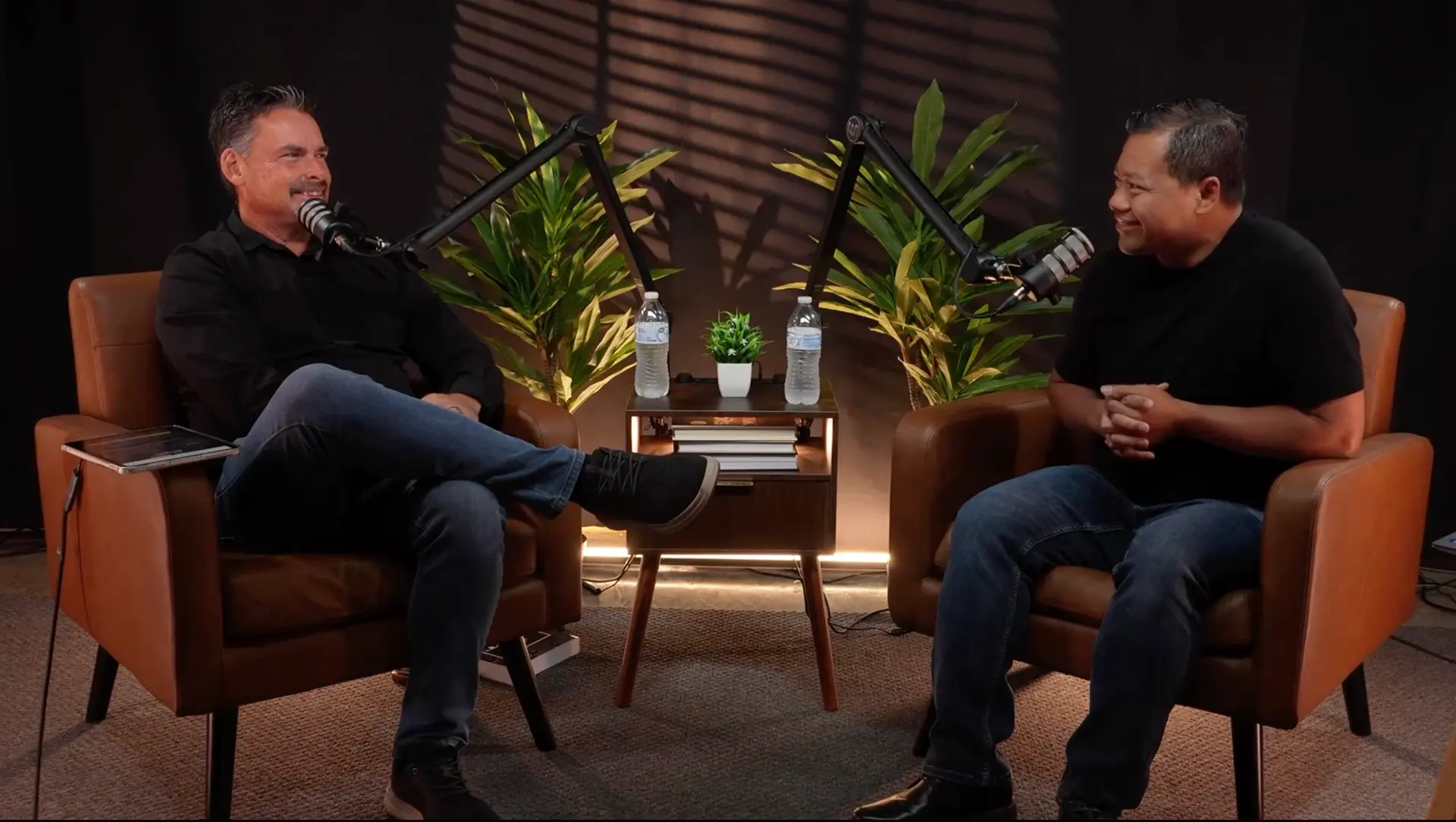 A podcast interview being recorded